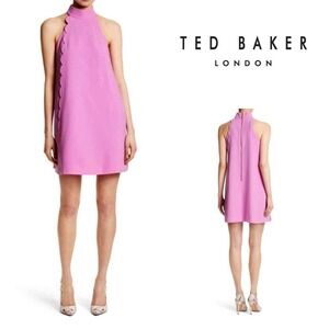 Ted Baker Torrii Scallop Shift Dress Size 0 (USA 2) Preppy resortwear